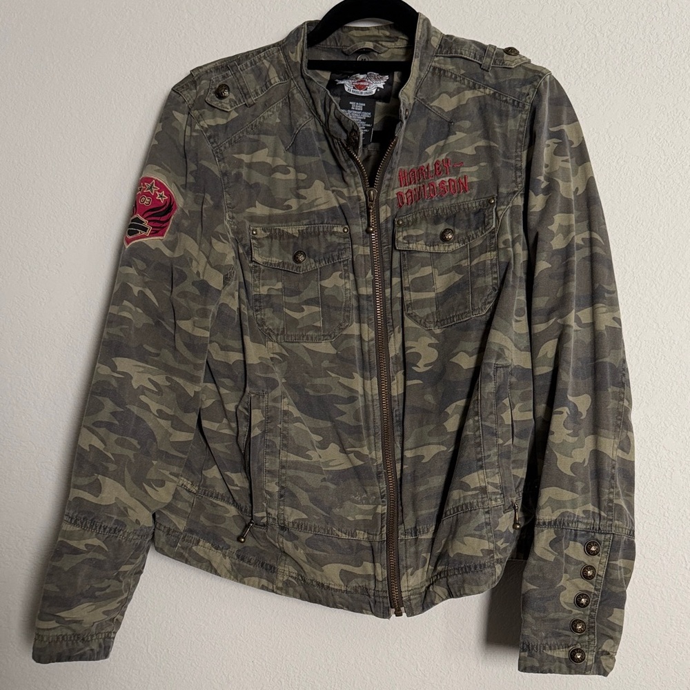 Harley-Davidson Olive Camo Bomber Jacket